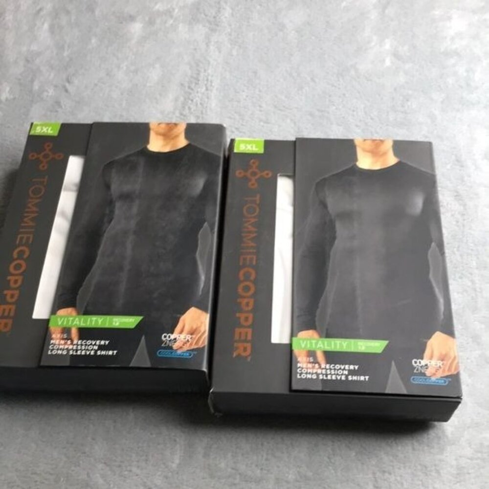 Tommie Copper Men's White Long Sleeve Recovery 1.0 Shirts  5X New